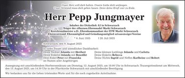 Traueranzeige Pepp Jungmayer