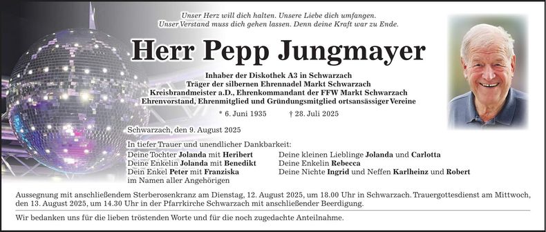 Traueranzeige Pepp Jungmayer