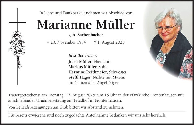 Traueranzeige Marianne Müller