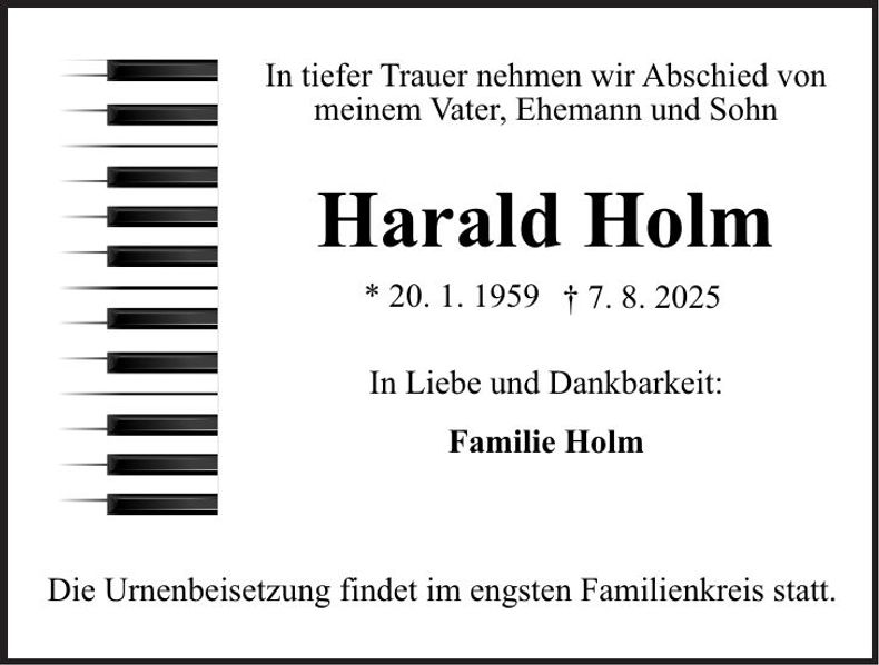 Traueranzeige Harald Holm
