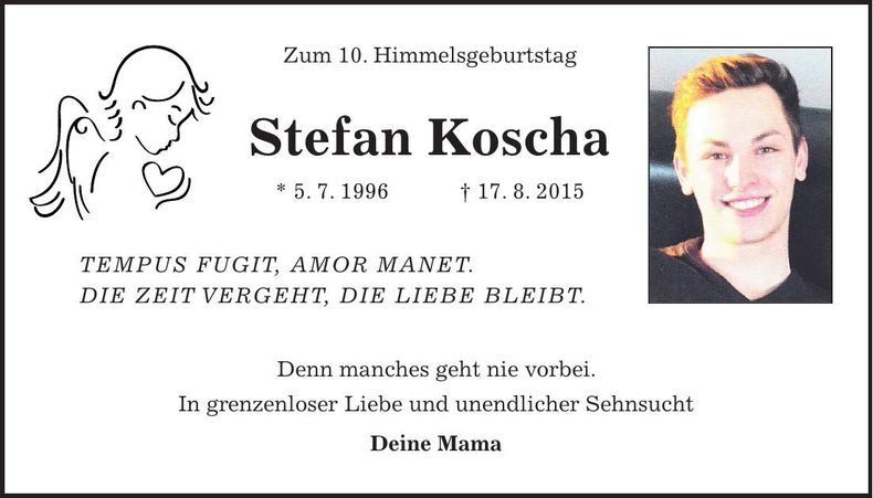Traueranzeige Stefan Koscha