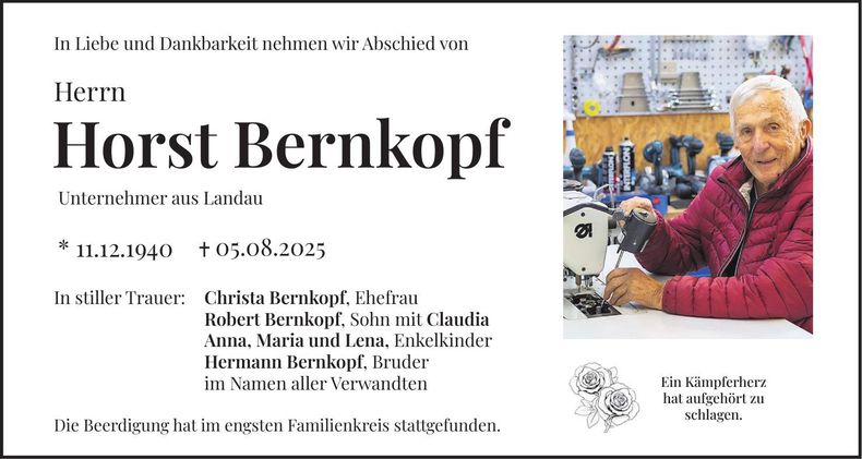 Traueranzeige Horst Bernkopf