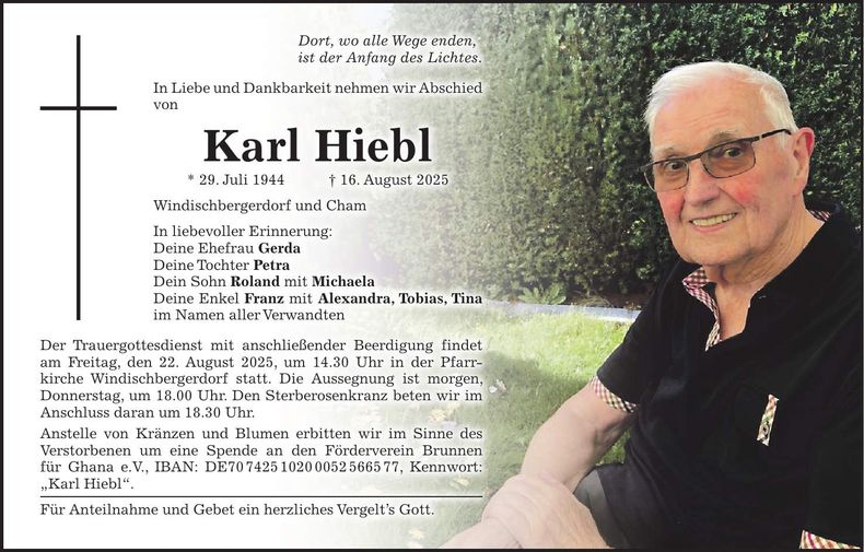 Traueranzeige Karl Hiebl
