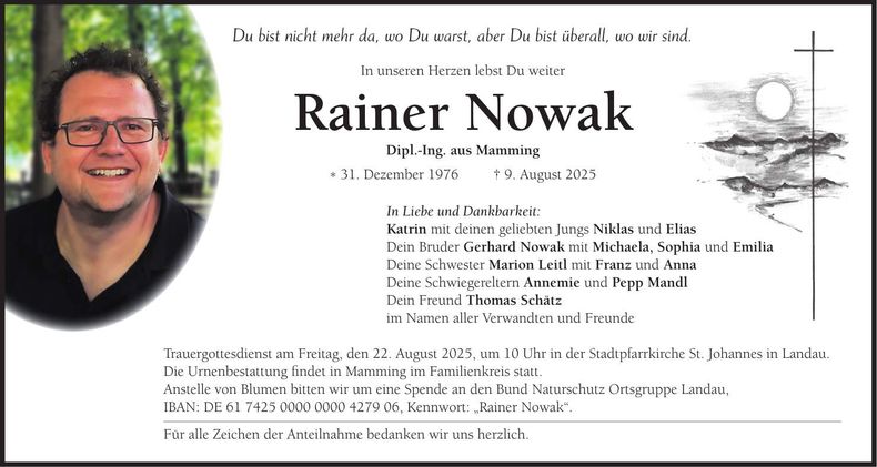 Traueranzeige Rainer Nowak