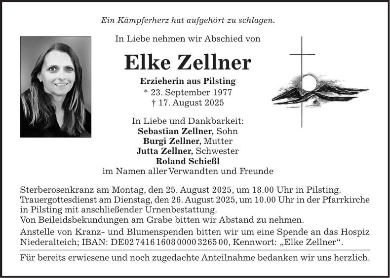 Traueranzeige Elke Zellner