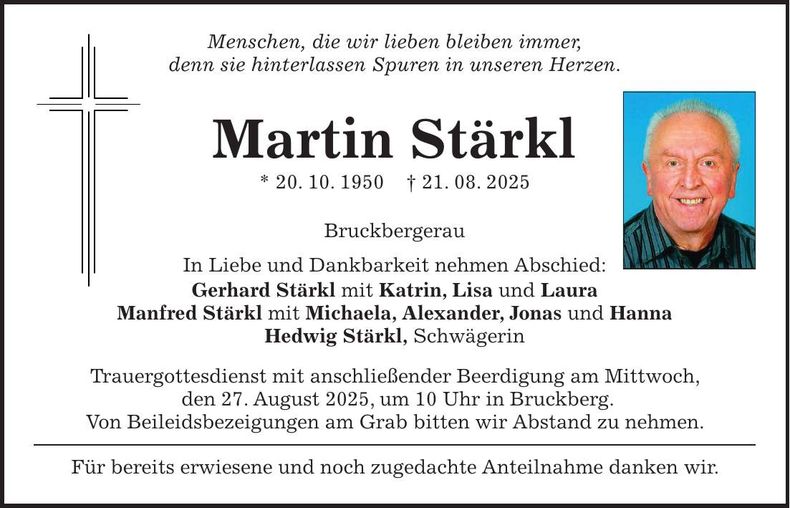 Traueranzeige Martin Stärkl