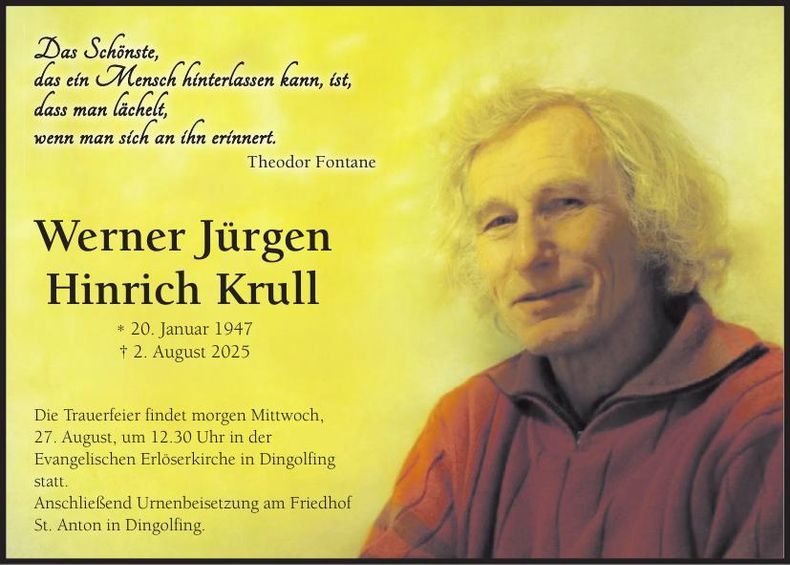Traueranzeige Werner Jürgen Hinrich Krull