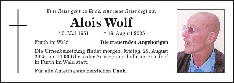 Traueranzeige Alois Wolf