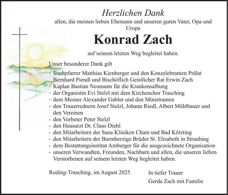 Traueranzeige Konrad Zach