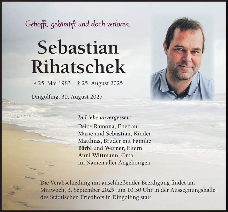 Traueranzeige Sebastian Rihatschek