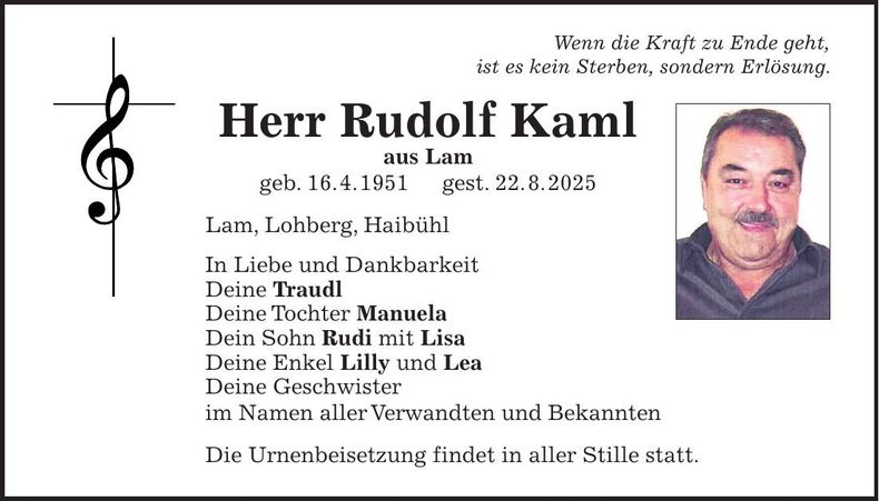 Traueranzeige Rudolf Kaml