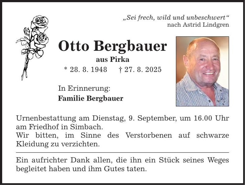 Traueranzeige Otto Bergbauer