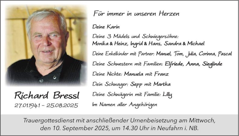 Traueranzeige Richard Bressl