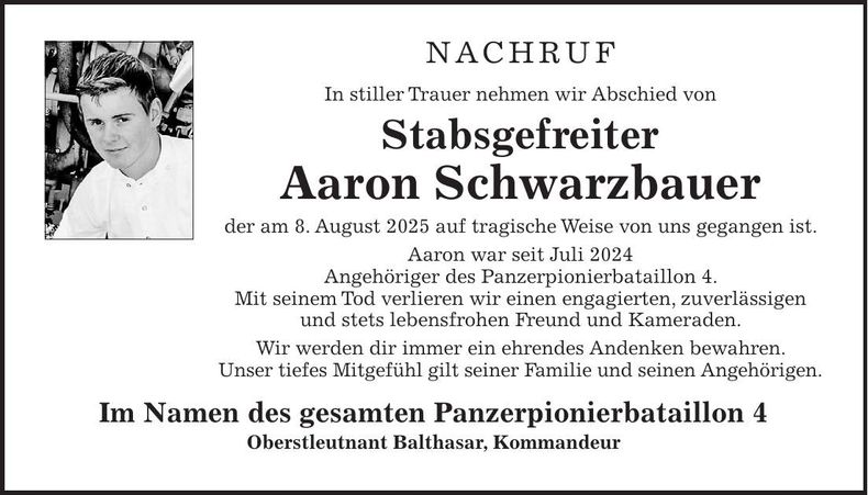 Traueranzeige Aaron Schwarzbauer