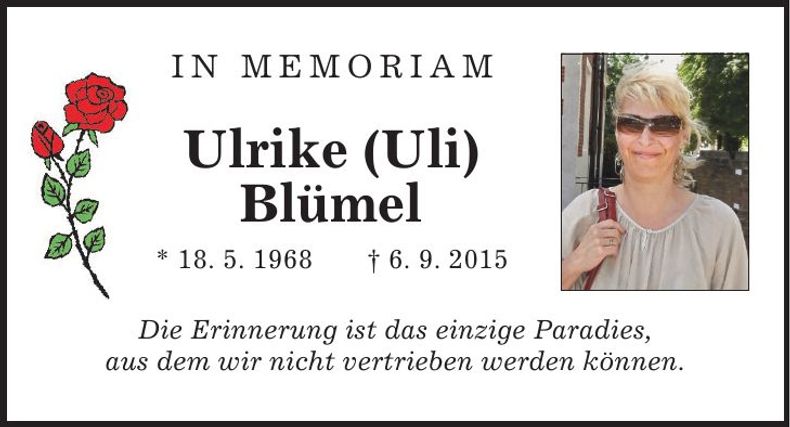 Traueranzeige Ulrike Blümel