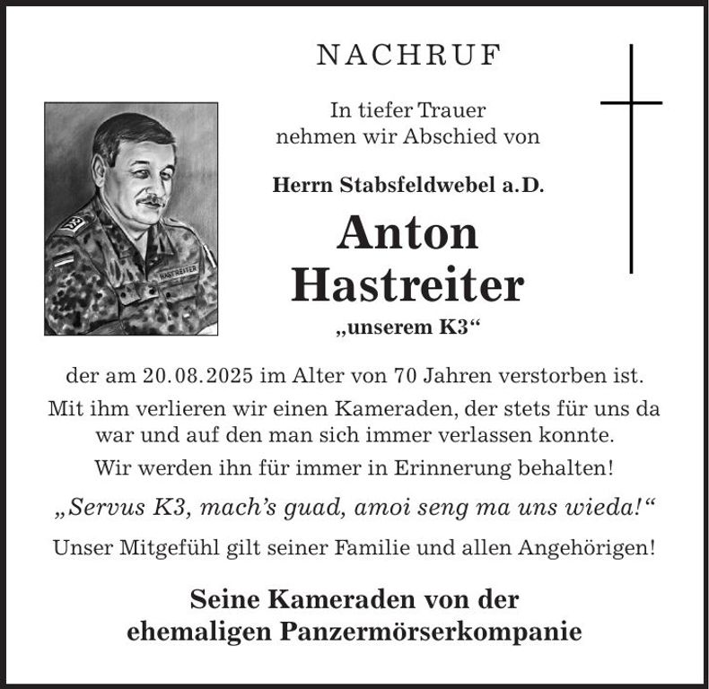 Traueranzeige Anton Hastreiter