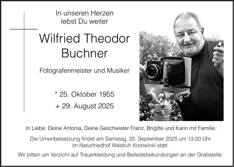 Traueranzeige Wilfried Theodor Buchner