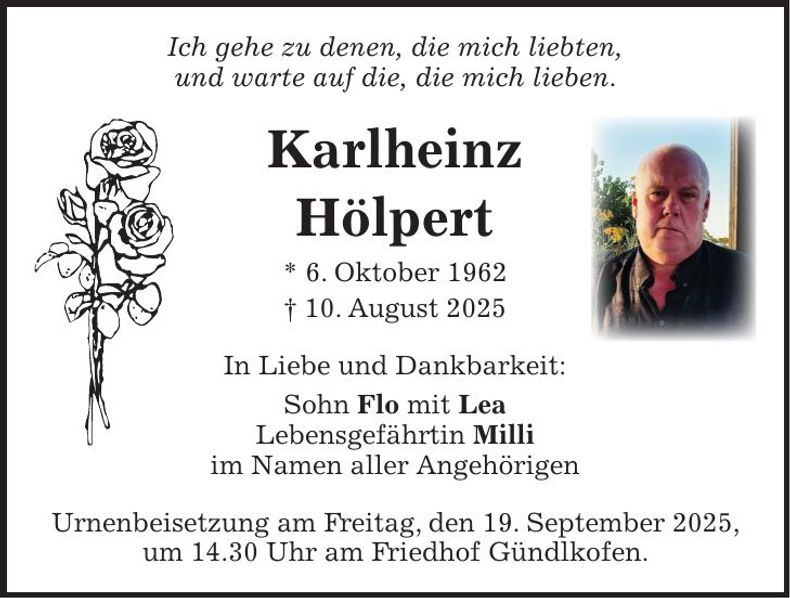 Traueranzeige karlheinz Hölpert