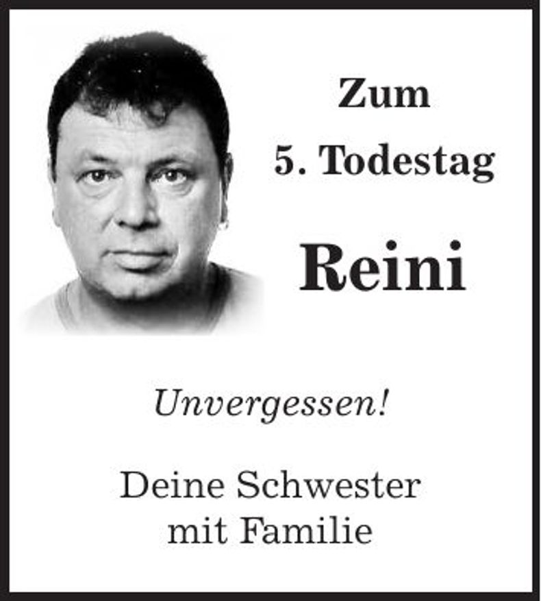 Traueranzeige Reini Rohrmeier