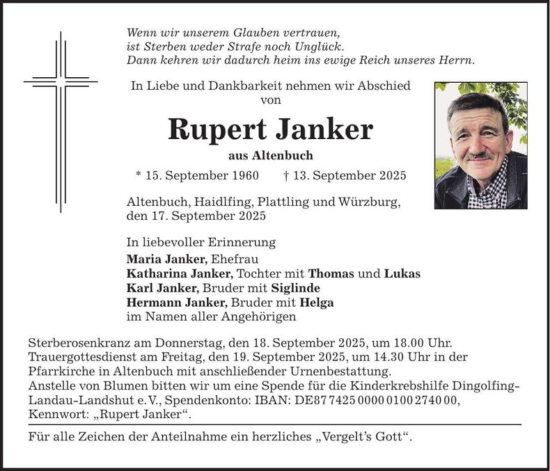 Traueranzeige Rupert Janker