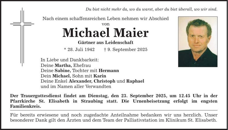 Traueranzeige Michael Maier