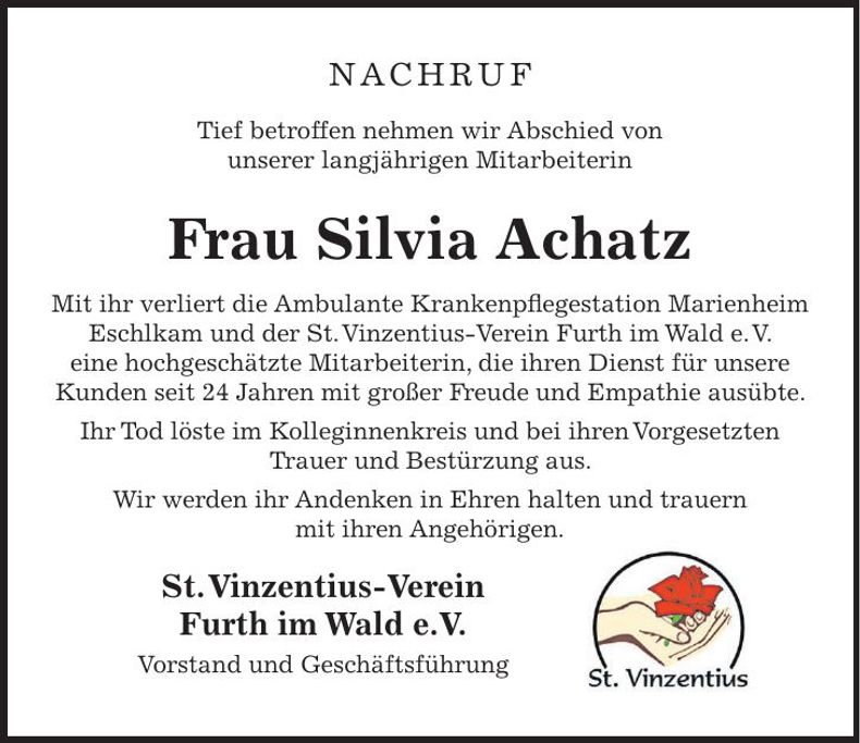 Traueranzeige Achatz Silvia