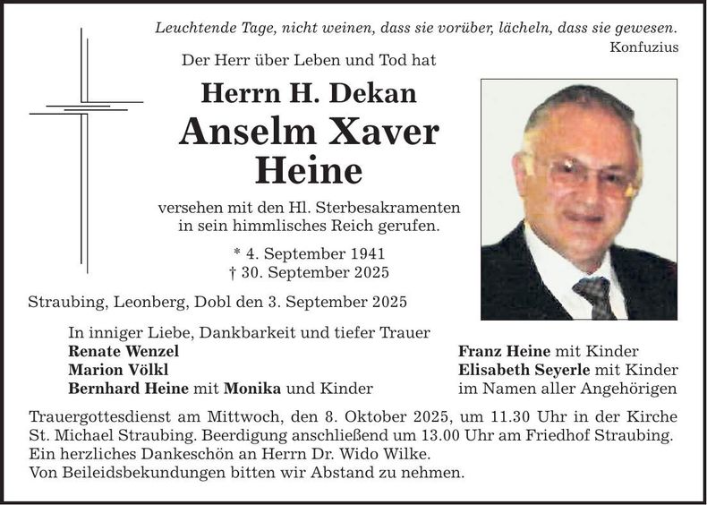 Traueranzeige Anselm Heine