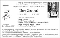 Traueranzeige Thea Zacherl
