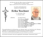 Traueranzeige Erika Taschner