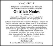 Traueranzeige Gottlieb Nodes