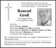 Traueranzeige Konrad Groß