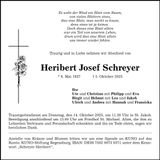 Traueranzeige Heribert Josef Schreyer
