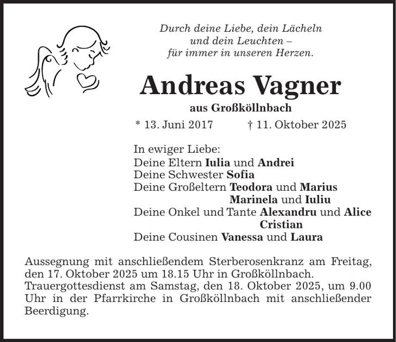 Traueranzeige Andrei Vagner