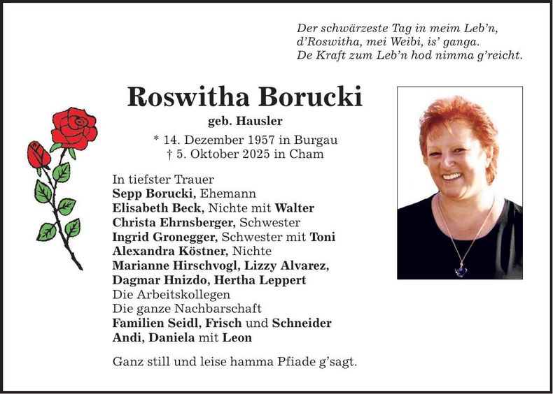 Traueranzeige Roswitha Borucki