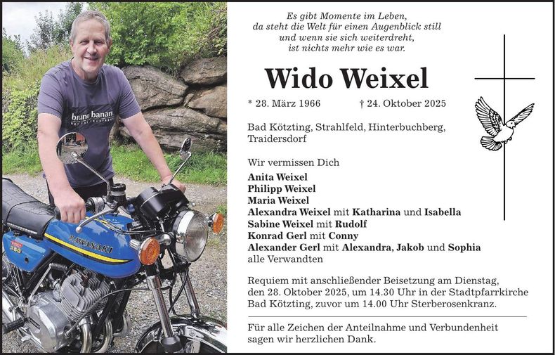 Traueranzeige Wido Weixel