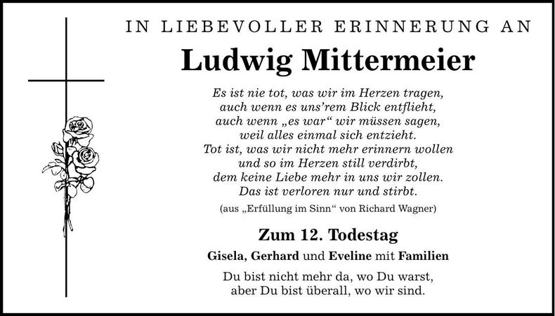 Traueranzeige Ludwig Mittermeier