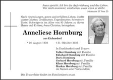 Traueranzeige Anneliese Hornburg