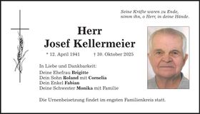 Traueranzeige Josef Kellermeier
