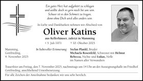 Traueranzeige Oliver Katins