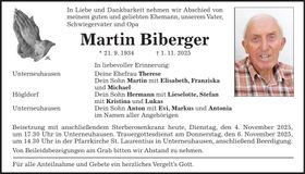 Traueranzeige Martin Biberger