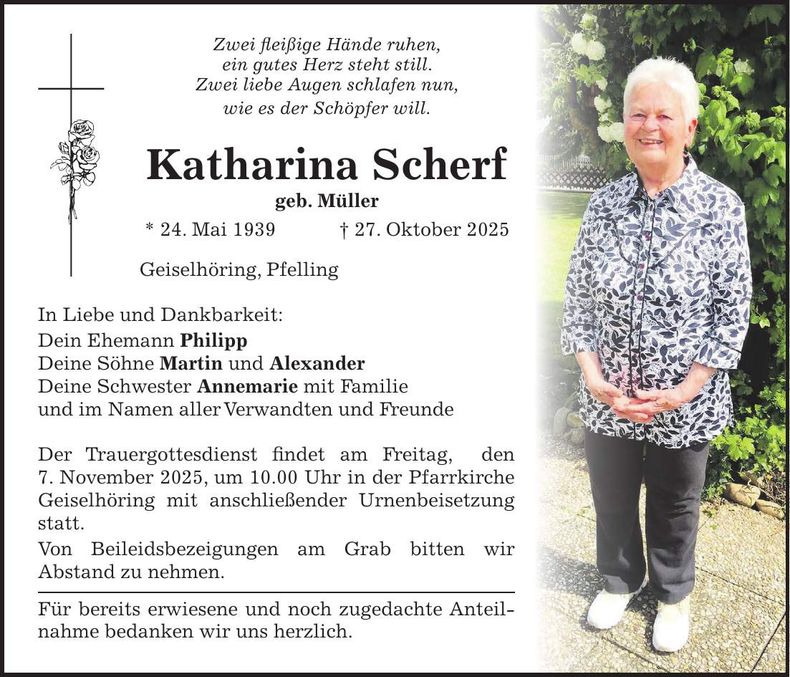 Traueranzeige Katharina Scherf