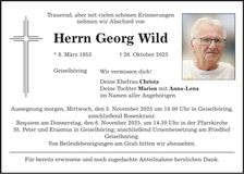 Traueranzeige Georg Wild