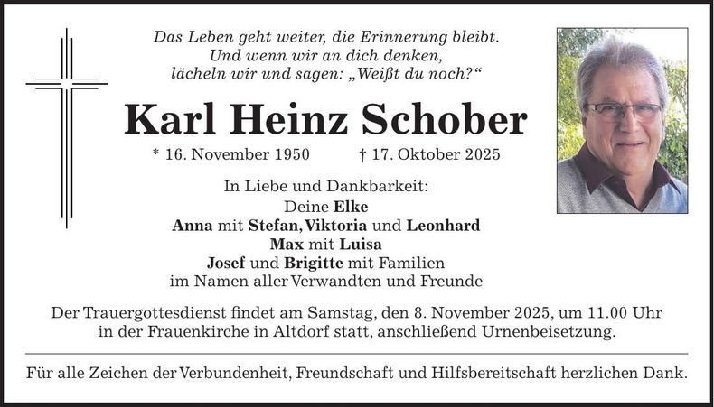 Traueranzeige Karl Heinz Schober