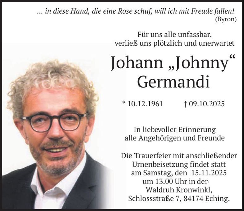 Traueranzeige Johann Germandi