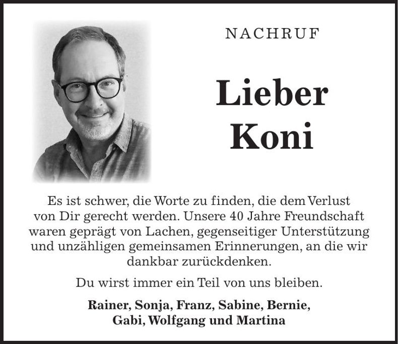 Traueranzeige Koni Stuckenberger