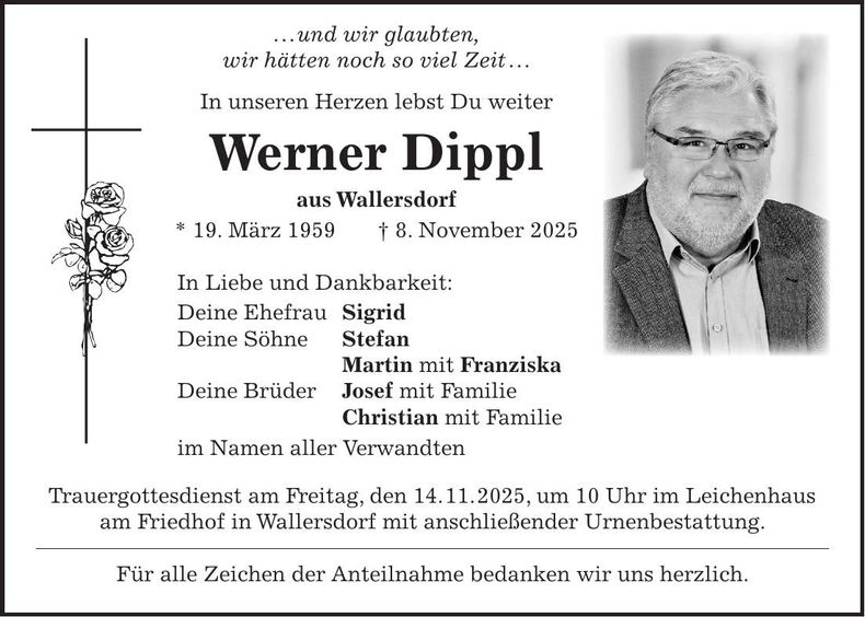 Traueranzeige Werner Dippl