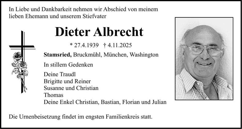 Traueranzeige Dieter Albrecht