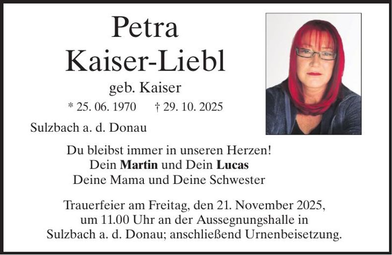 Traueranzeige Petra Kaiser-Liebl