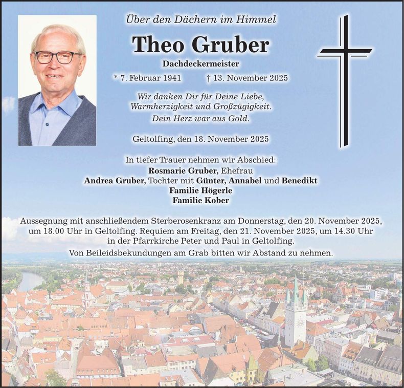 Traueranzeige Theo Gruber