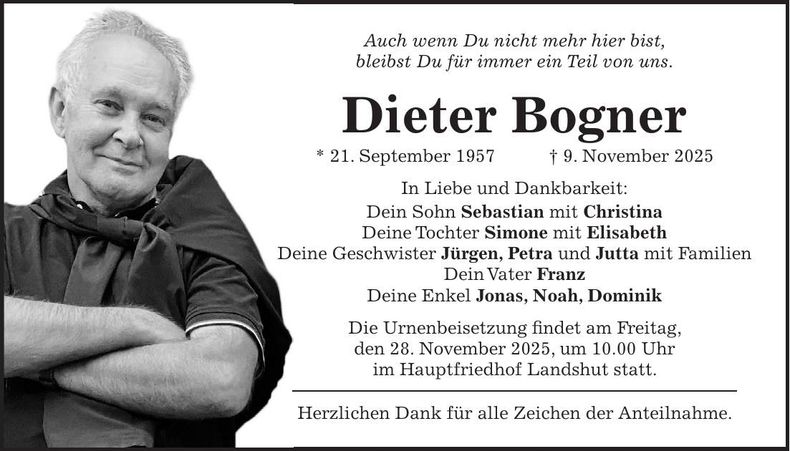 Traueranzeige Thomas Bogner